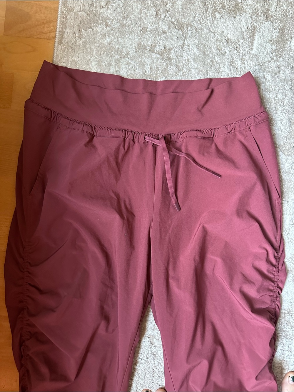 Athleta Drawstring Ruched Lined Joggers - Picture 2 of 4